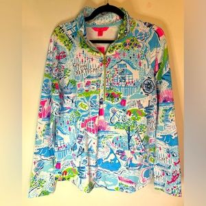 NWT Lilly Pulitzer Nantucket popover sweatshirt (no longer‎ made) Sz Med Pink